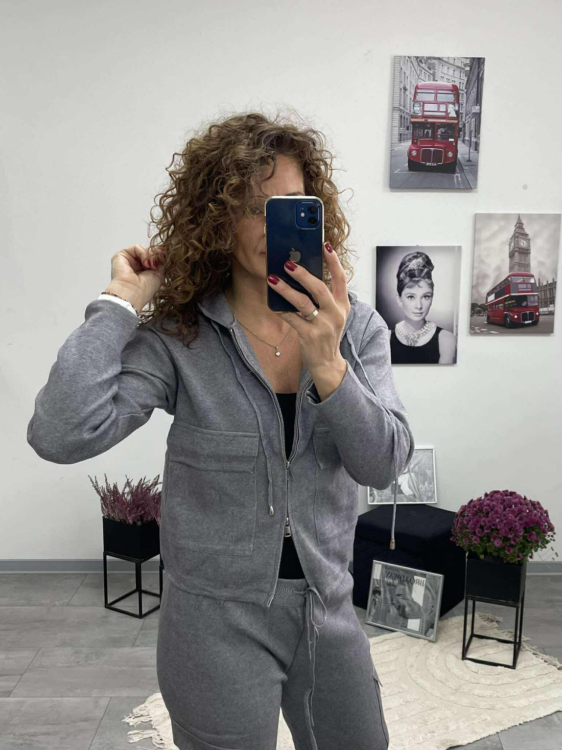 DONI - Kötött kétrészes szett. Szürke