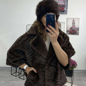 MONIQE - Átmeneti szőrme kabát. Barna