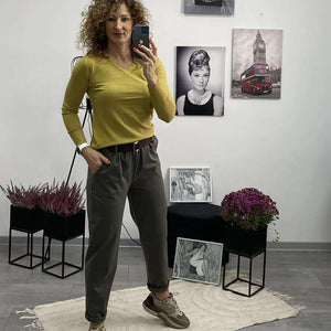 TICIA - Laza szabású nadrág. Khaki