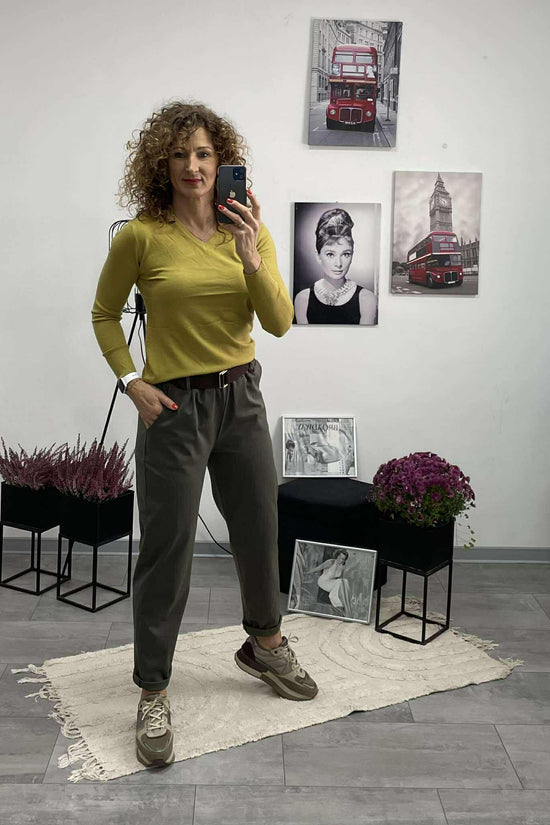 TICIA - Laza szabású nadrág. Khaki