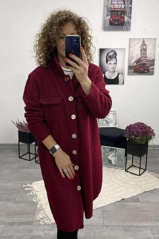 NONA - Buklé átmeneti kabát. Bordó