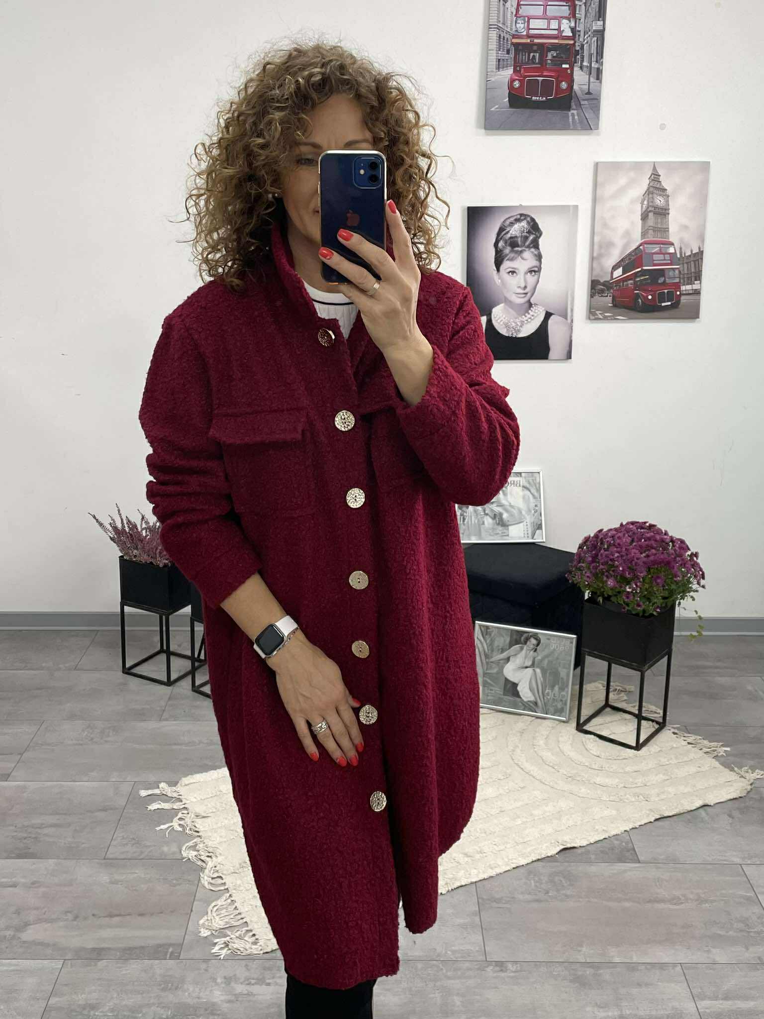 NONA - Buklé átmeneti kabát. Bordó