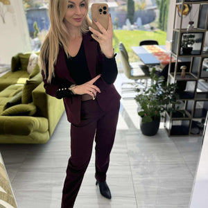 CATY - Laza szabású szövet nadrág. Bordó