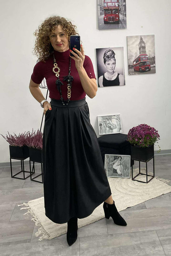 MY - Bőrhatású szoknya. Fekete