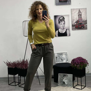 TICIA - Laza szabású nadrág. Khaki