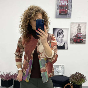 TOSCA - Velúr rövid kabátka. Rozsabarna