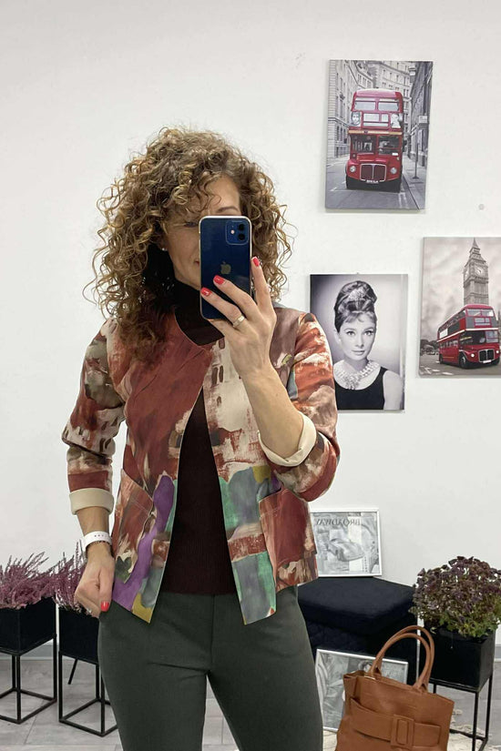 TOSCA - Velúr rövid kabátka. Rozsabarna