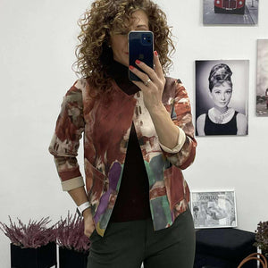 TOSCA - Velúr rövid kabátka. Rozsabarna