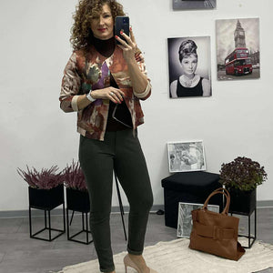 TOSCA - Velúr rövid kabátka. Rozsabarna