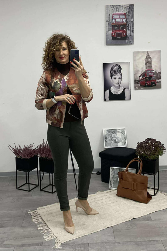 TOSCA - Velúr rövid kabátka. Rozsabarna