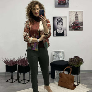 TOSCA - Velúr rövid kabátka. Rozsabarna