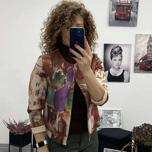 TOSCA - Velúr rövid kabátka. Rozsabarna