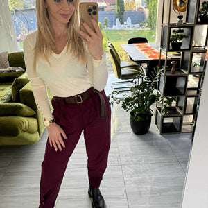 LOOSE - Laza kényelmi nadrág. Bordó, Sötétbarna, Középbarna.