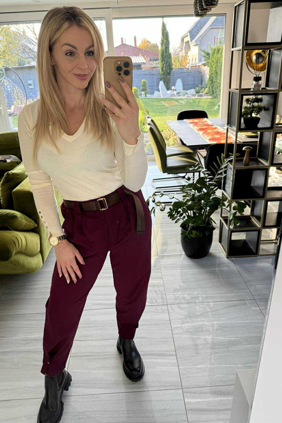 LOOSE - Laza kényelmi nadrág. Bordó, Sötétbarna, Középbarna.