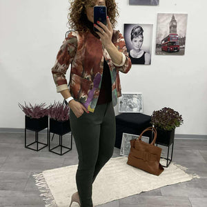 TOSCA - Velúr rövid kabátka. Rozsabarna