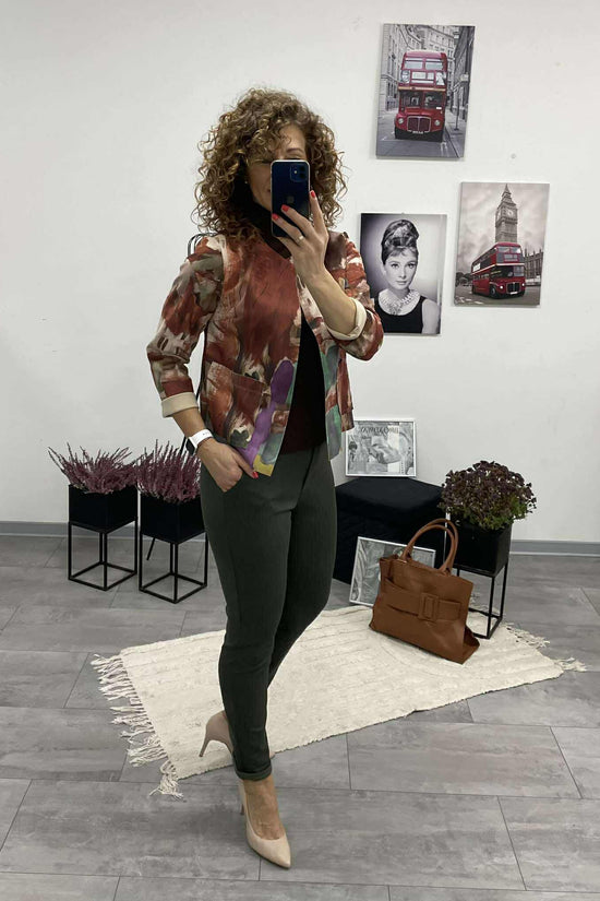 TOSCA - Velúr rövid kabátka. Rozsabarna