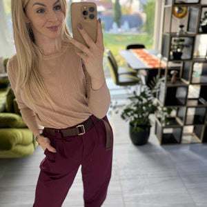 LOOSE - Laza kényelmi nadrág. Bordó, Sötétbarna, Középbarna.