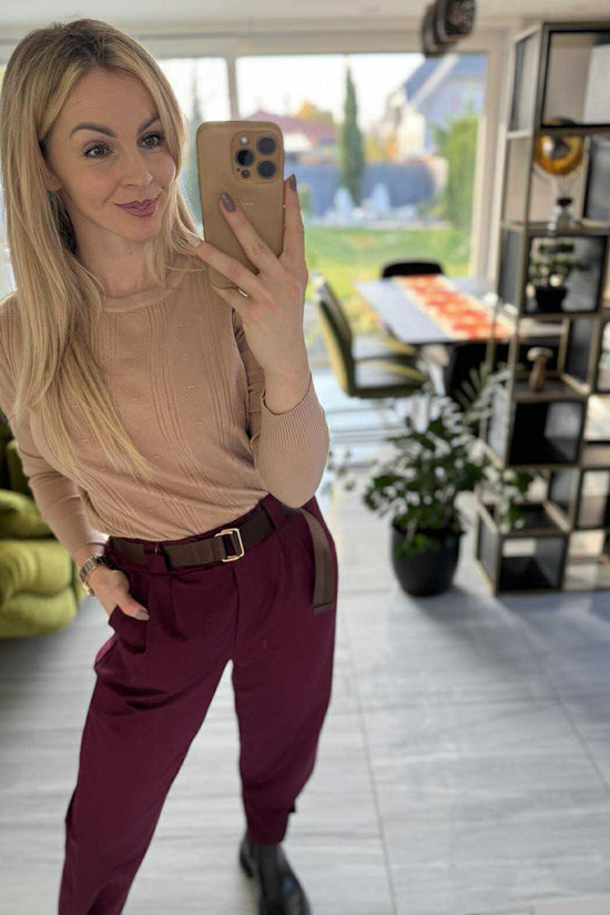 LOOSE - Laza kényelmi nadrág. Bordó, Sötétbarna, Középbarna.