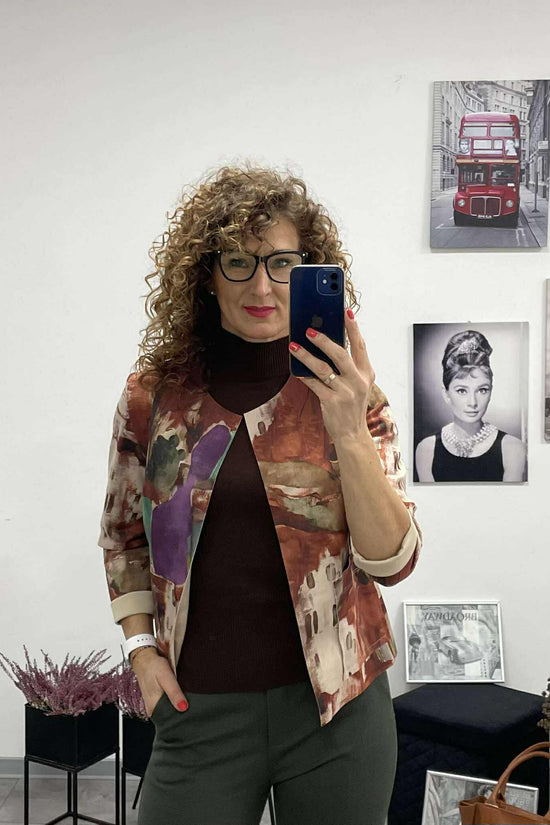 TOSCA - Velúr rövid kabátka. Rozsabarna