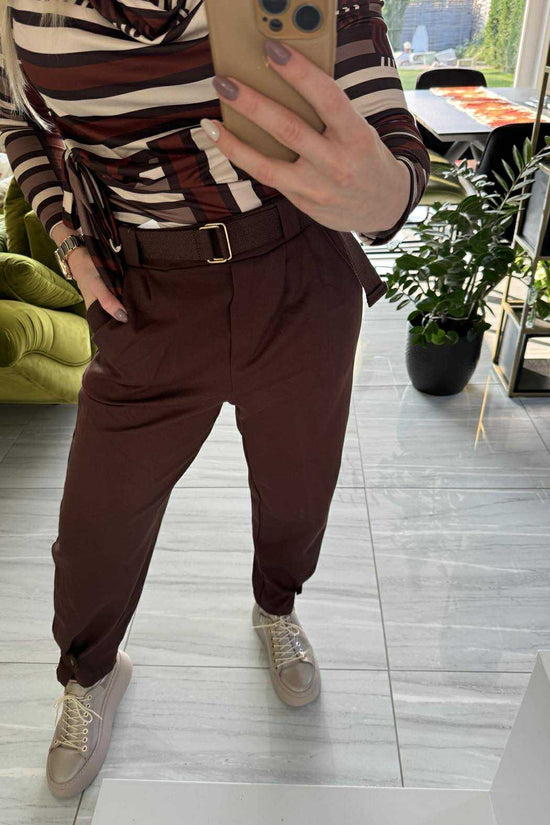 LOOSE - Laza kényelmi nadrág. Bordó, Sötétbarna, Középbarna.