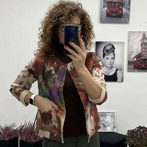 TOSCA - Velúr rövid kabátka. Rozsabarna