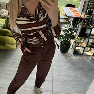 LOOSE - Laza kényelmi nadrág. Bordó, Sötétbarna, Középbarna.