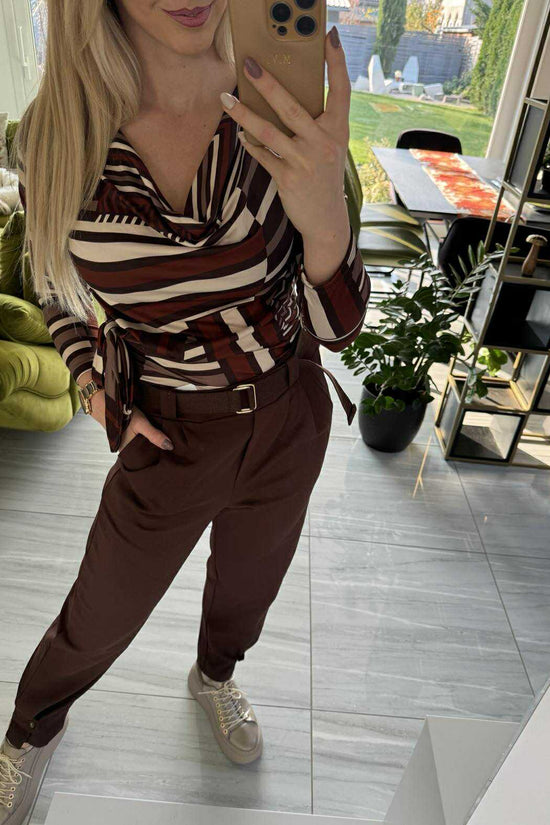 LOOSE - Laza kényelmi nadrág. Bordó, Sötétbarna, Középbarna.