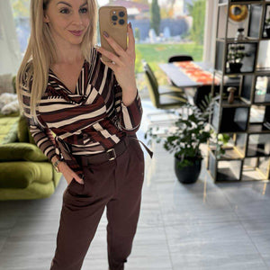 LOOSE - Laza kényelmi nadrág. Bordó, Sötétbarna, Középbarna.