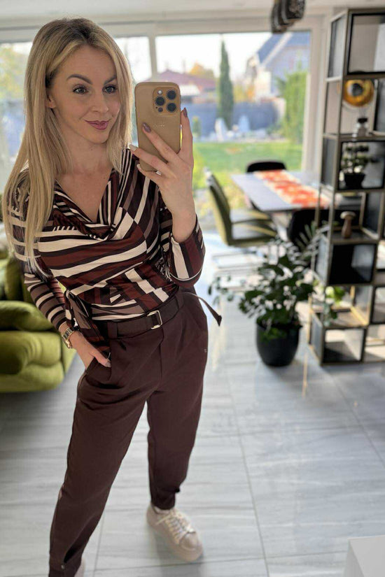 LOOSE - Laza kényelmi nadrág. Bordó, Sötétbarna, Középbarna.