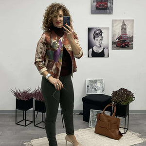 TOSCA - Velúr rövid kabátka. Rozsabarna