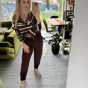 LOOSE - Laza kényelmi nadrág. Bordó, Sötétbarna, Középbarna.