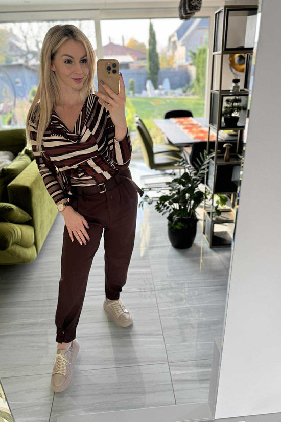 LOOSE - Laza kényelmi nadrág. Bordó, Sötétbarna, Középbarna.