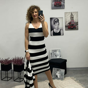 STRIPED - Kötött szett. Fekete - Fehér