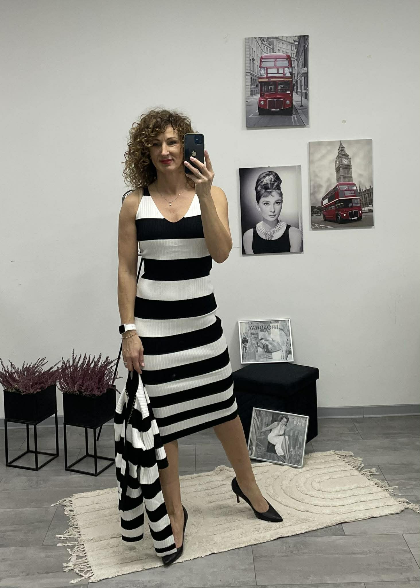 STRIPED - Kötött szett. Fekete - Fehér