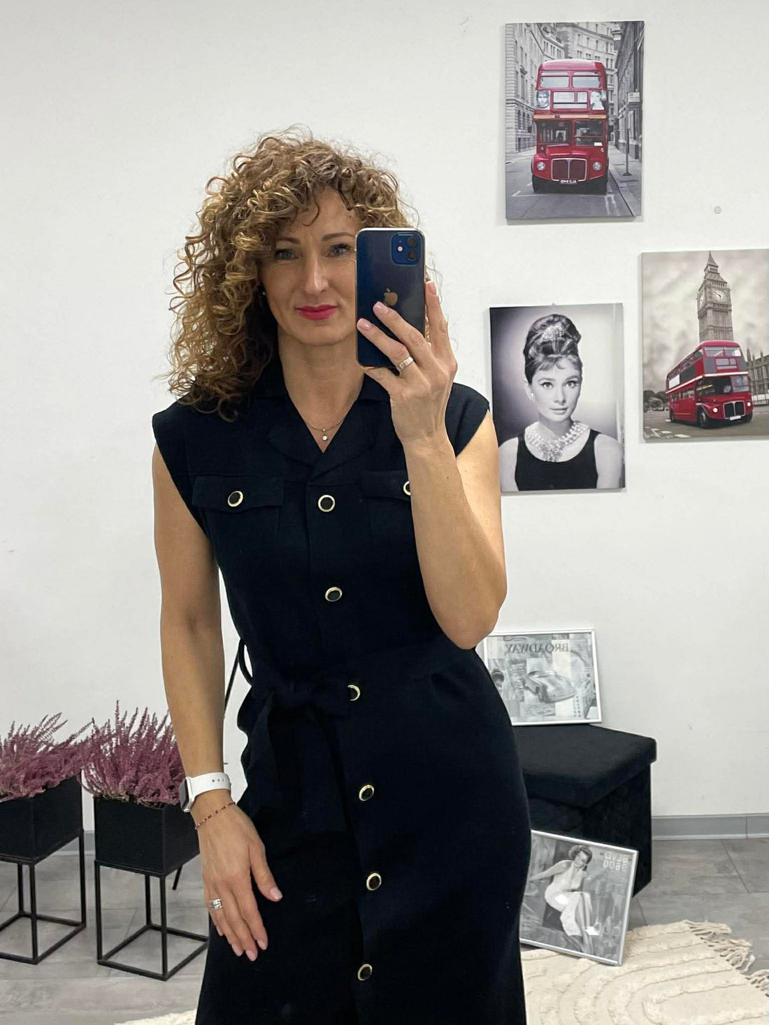 HÉRA - Kötött gombos maxi ruha. Fekete