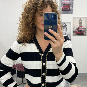 STRIPED - Kötött szett. Fekete - Fehér