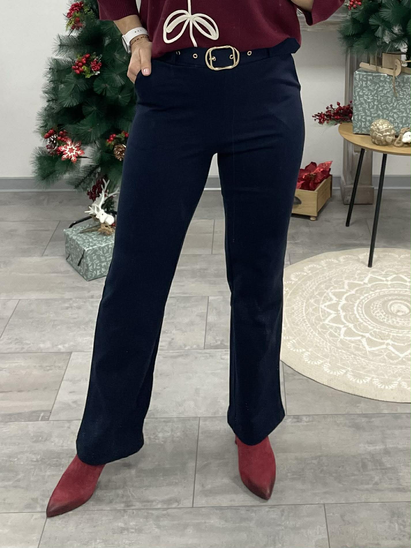 IBI - Egyenes szárú elegáns nadrág. Sötétkék