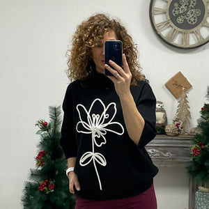 LILLER - Kötött oversíze pulóver. Fekete, bordó