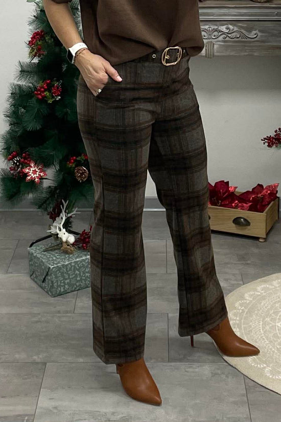 ALYNA - Elegáns nadrág. Barna