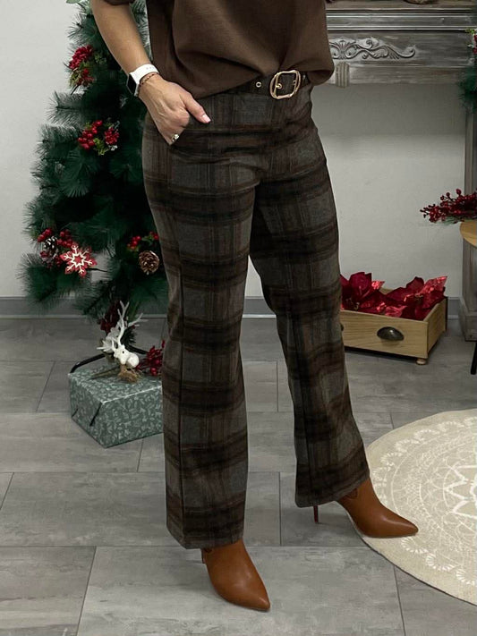 ALYNA - Elegáns nadrág. Barna