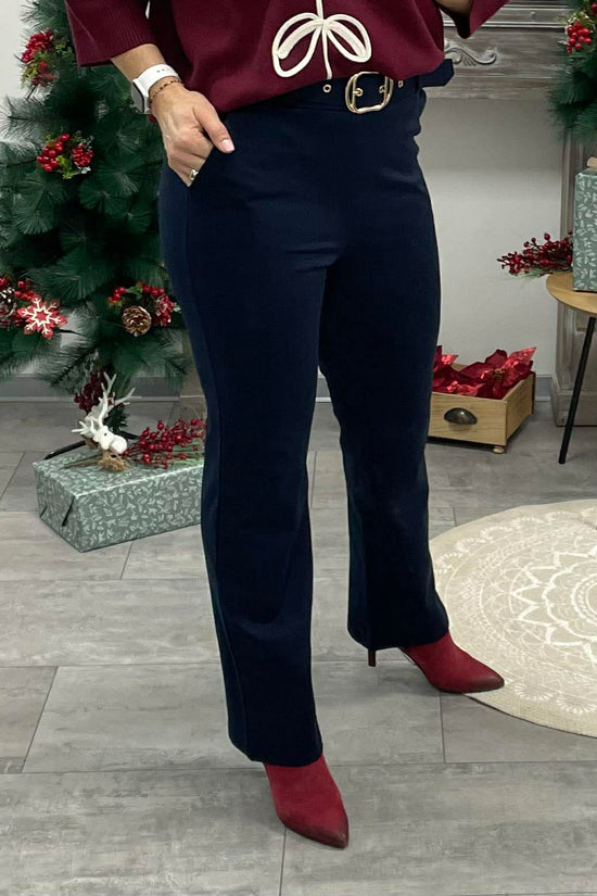 IBI - Egyenes szárú elegáns nadrág. Sötétkék