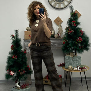 ALYNA - Elegáns nadrág. Barna