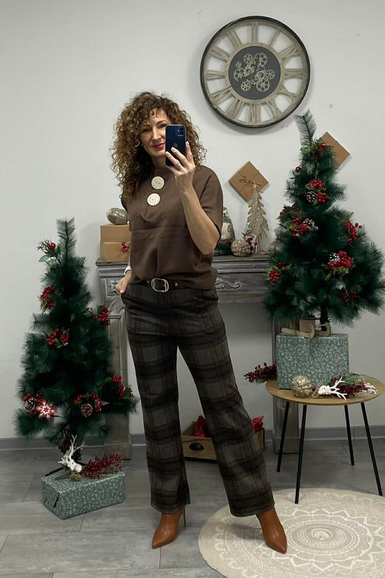 ALYNA - Elegáns nadrág. Barna