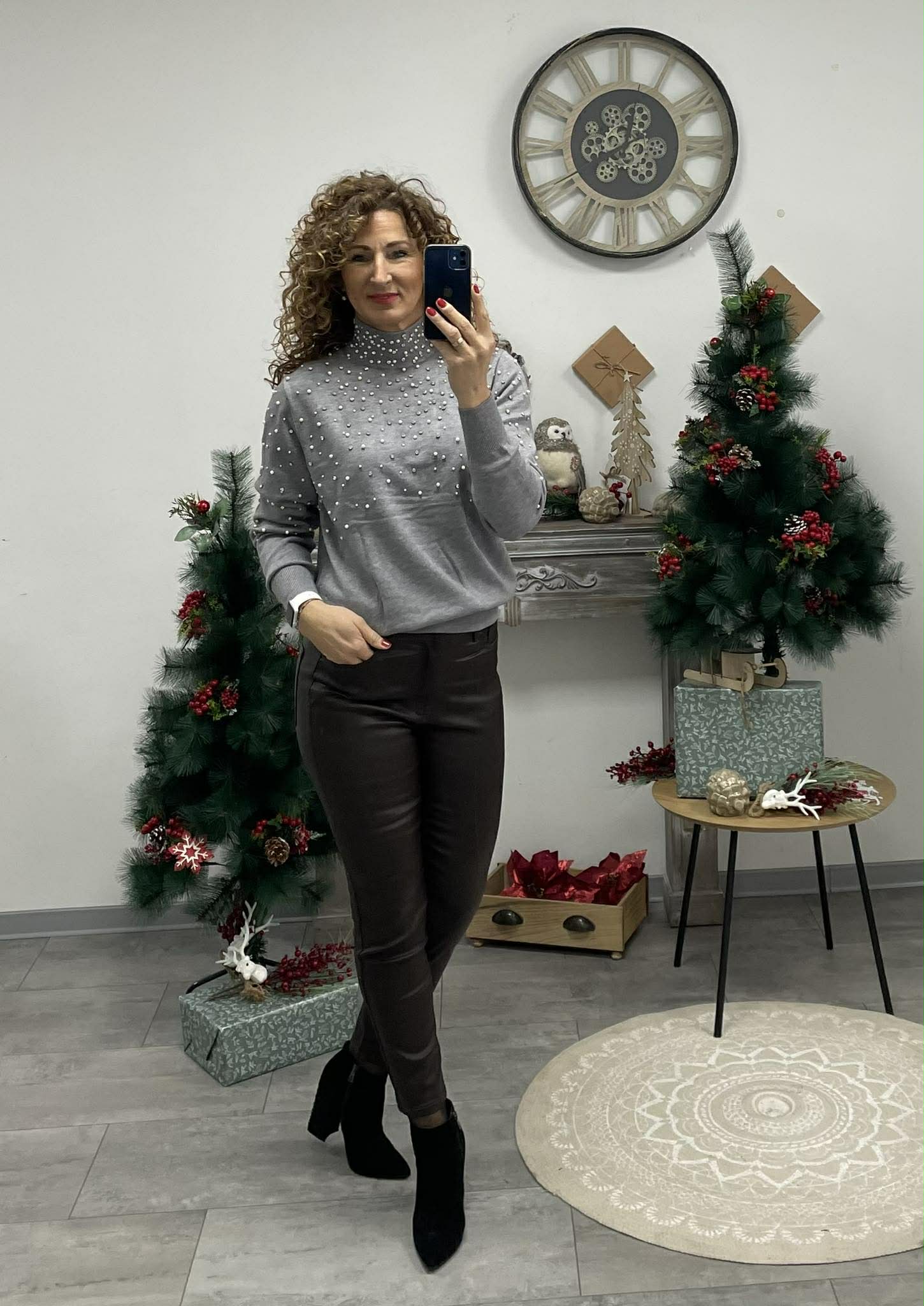 PEARL - Kötött félgarbó. Szürke