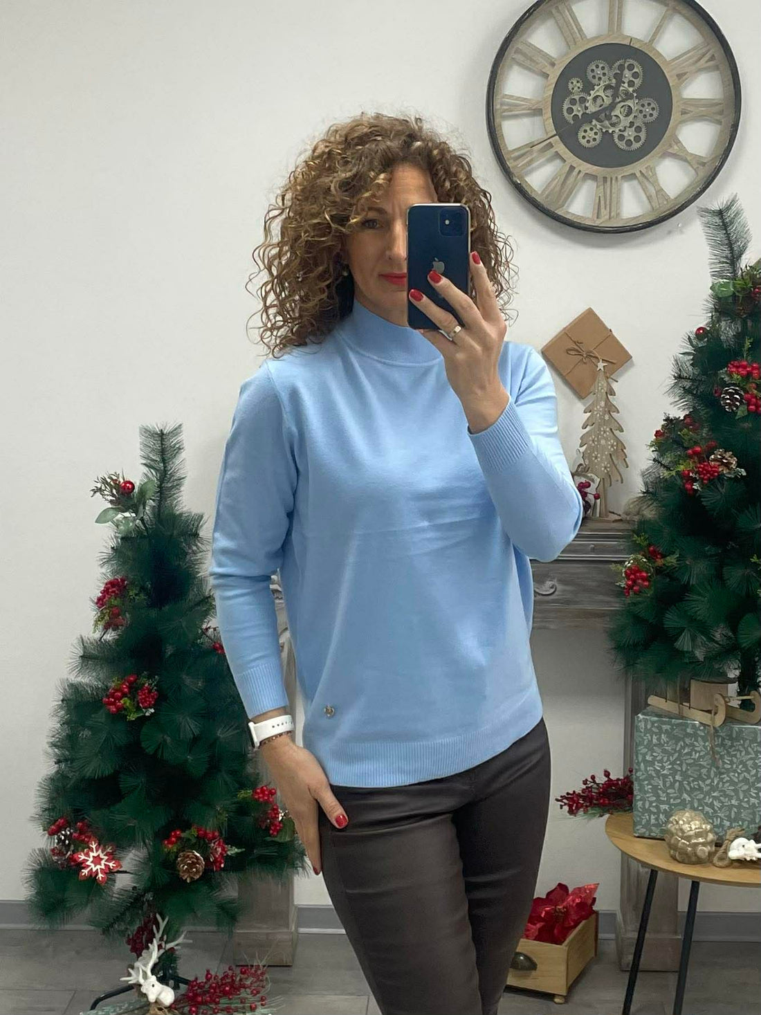 BASE II - Kötött félgarbó. Kék