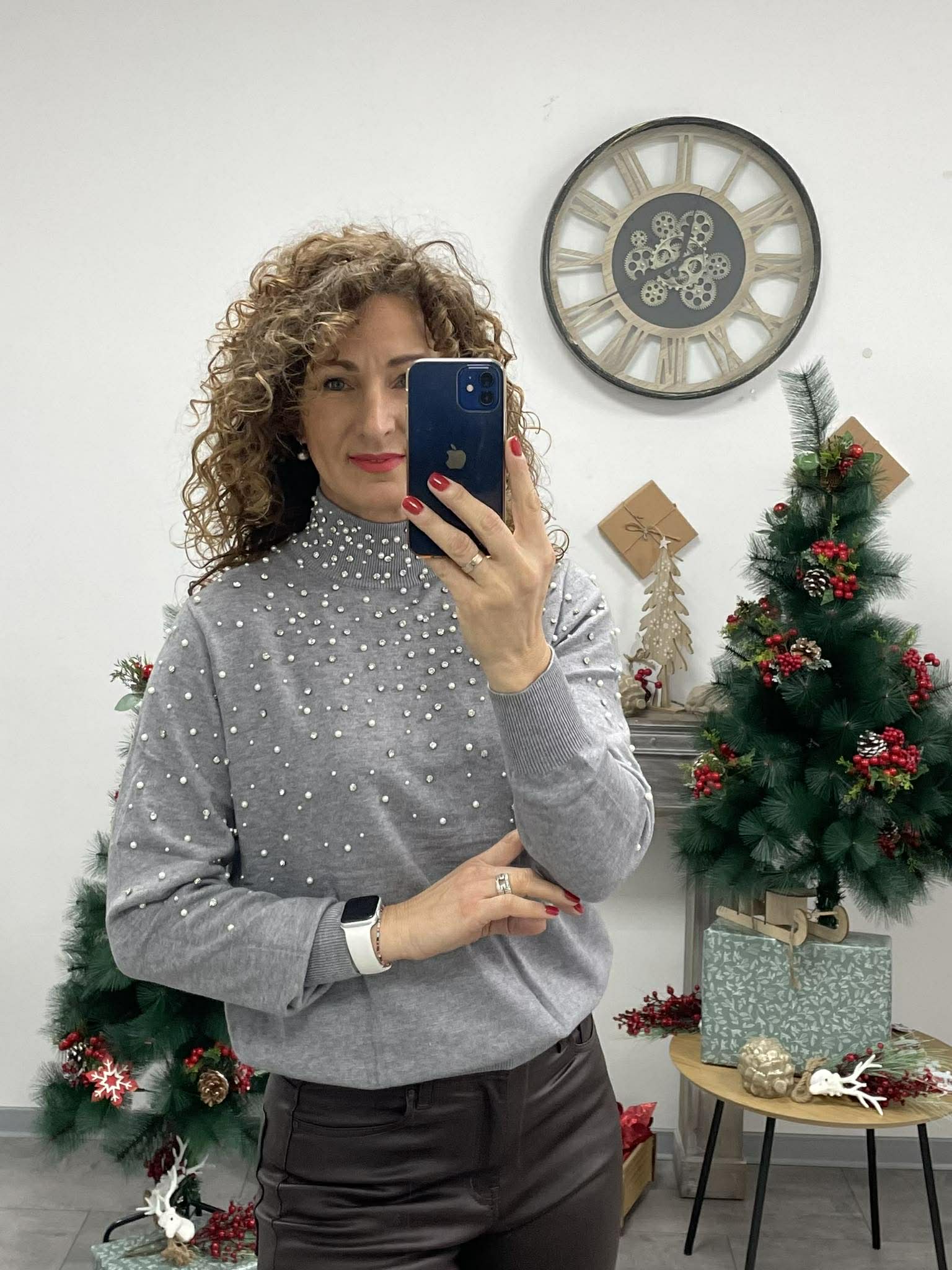 PEARL - Kötött félgarbó. Szürke