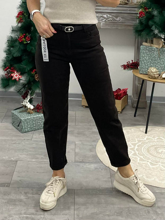 NEW BROWN - Mom fitt farmer nadrág. Sötétbarna