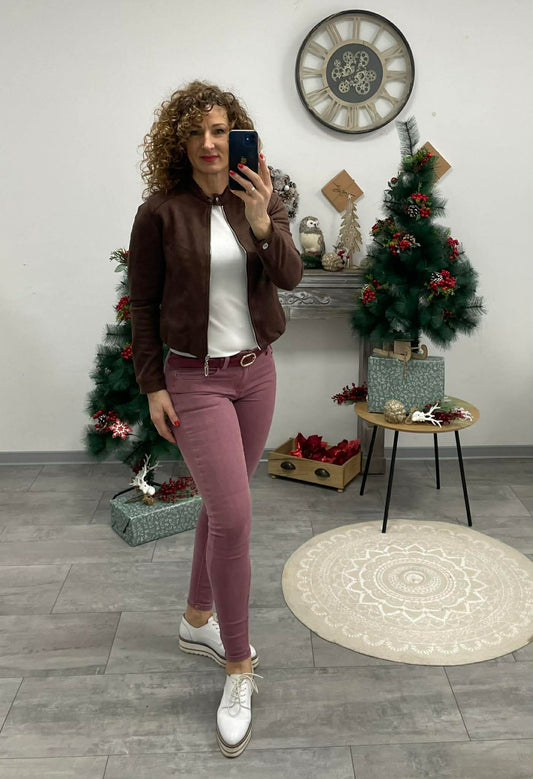 NEW COAT - Velúr hatású dzseki. Barna