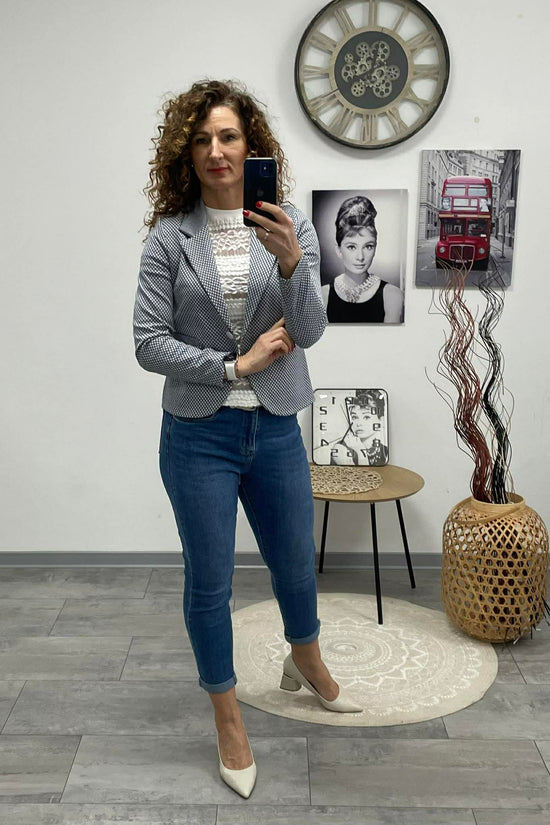 Pötyi - Mintás blézer. Szürke