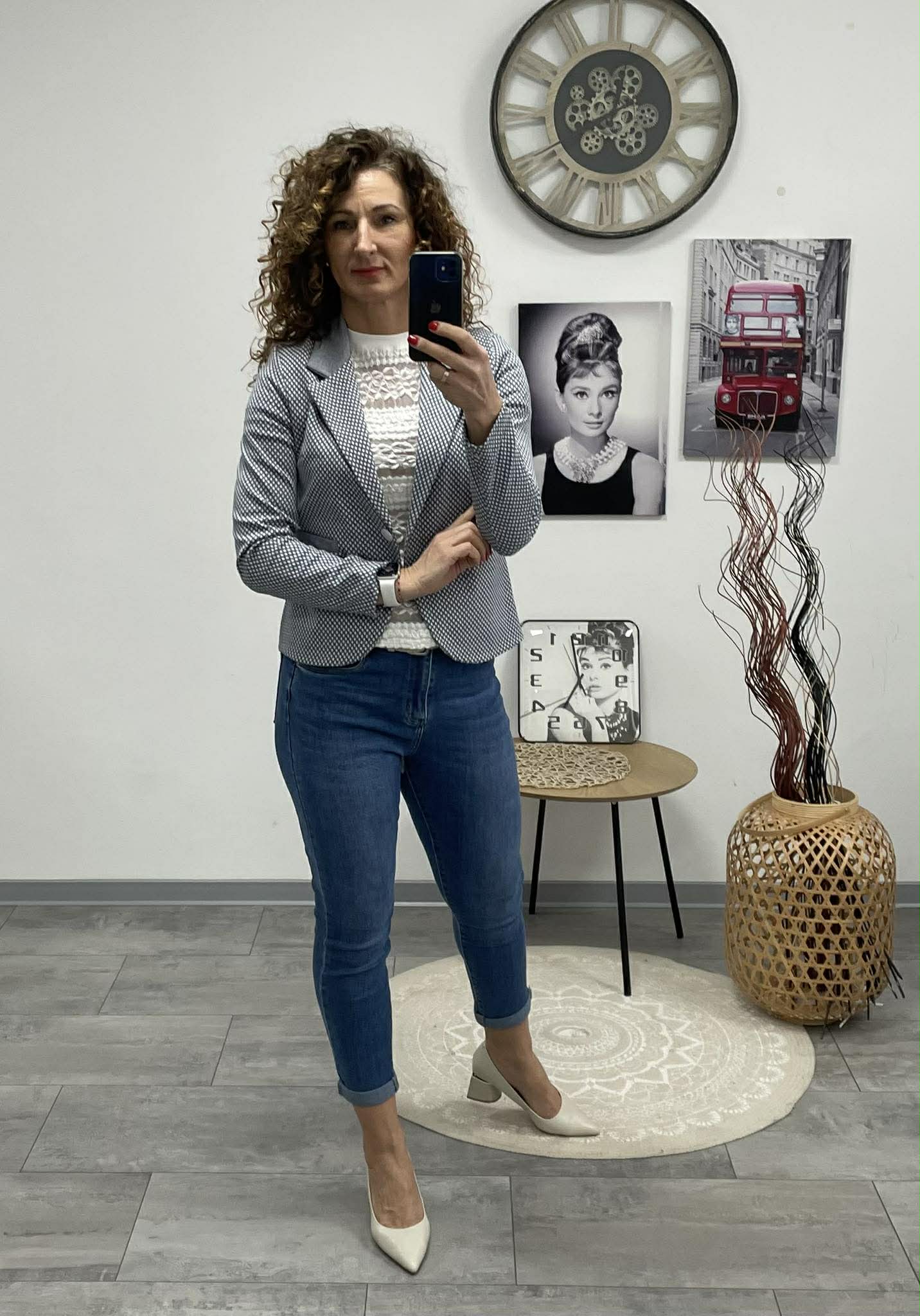 Pötyi - Mintás blézer. Szürke